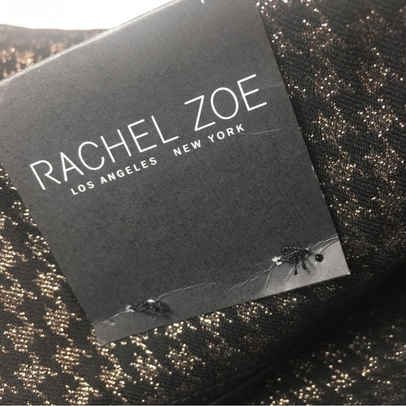 New Rachel Zoe Pants Black Gold Skinny Stretch pants high waist Size 4 - Picture 5 of 9